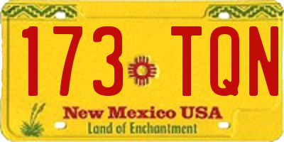 NM license plate 173TQN