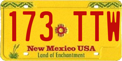 NM license plate 173TTW