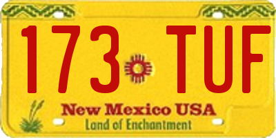 NM license plate 173TUF