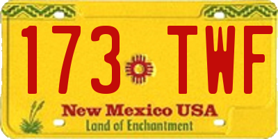 NM license plate 173TWF