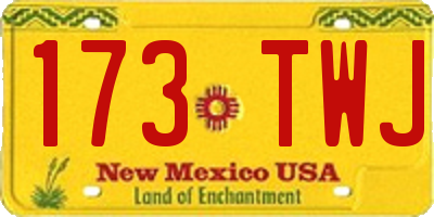 NM license plate 173TWJ