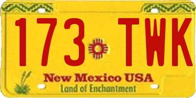 NM license plate 173TWK