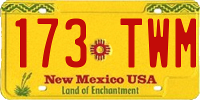 NM license plate 173TWM
