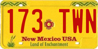 NM license plate 173TWN