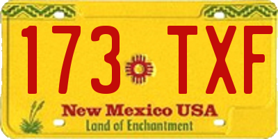 NM license plate 173TXF