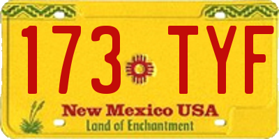 NM license plate 173TYF