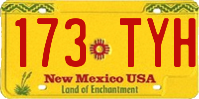 NM license plate 173TYH