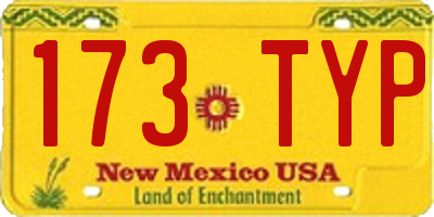 NM license plate 173TYP
