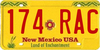 NM license plate 174RAC