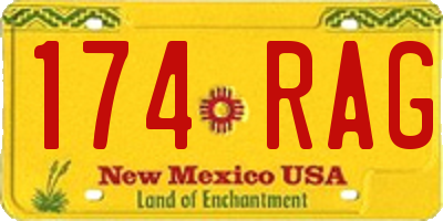 NM license plate 174RAG