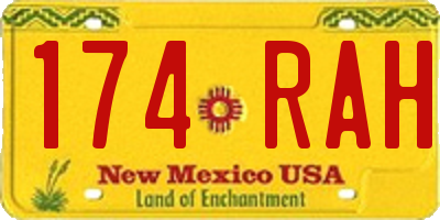 NM license plate 174RAH