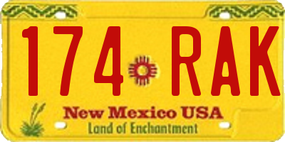NM license plate 174RAK