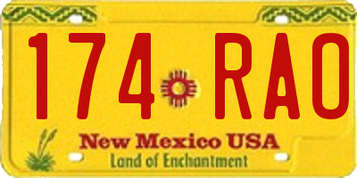 NM license plate 174RAO