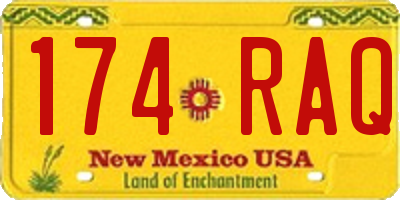 NM license plate 174RAQ