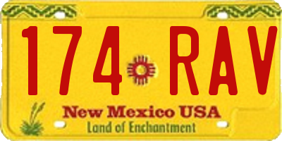 NM license plate 174RAV