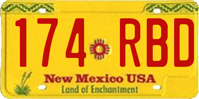 NM license plate 174RBD