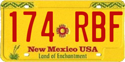 NM license plate 174RBF