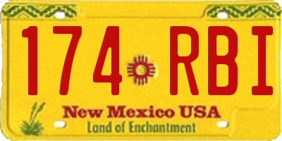 NM license plate 174RBI
