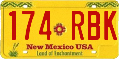 NM license plate 174RBK