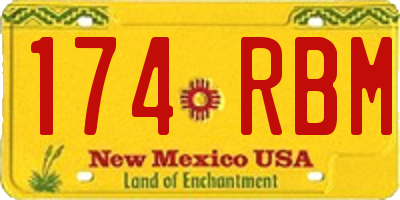NM license plate 174RBM