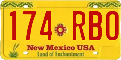 NM license plate 174RBO