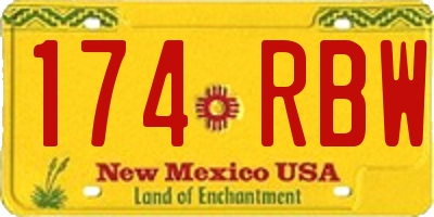 NM license plate 174RBW