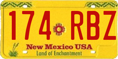 NM license plate 174RBZ