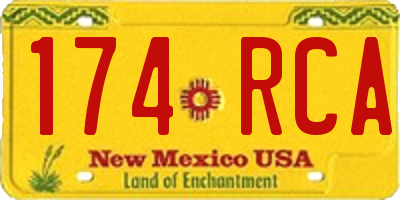 NM license plate 174RCA