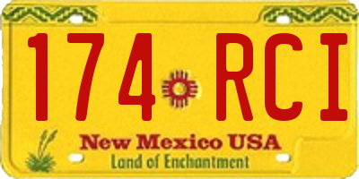 NM license plate 174RCI