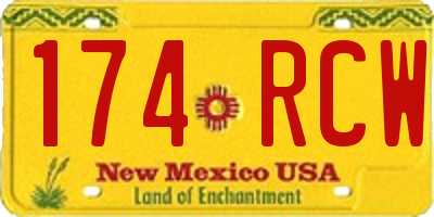 NM license plate 174RCW