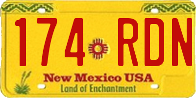 NM license plate 174RDN