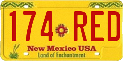 NM license plate 174RED