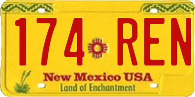 NM license plate 174REN