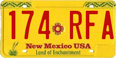 NM license plate 174RFA