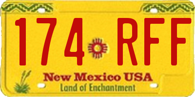 NM license plate 174RFF