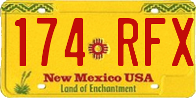 NM license plate 174RFX
