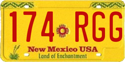NM license plate 174RGG