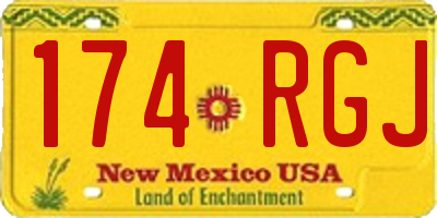 NM license plate 174RGJ