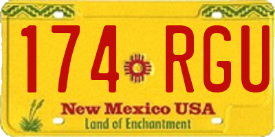 NM license plate 174RGU