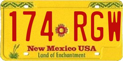 NM license plate 174RGW