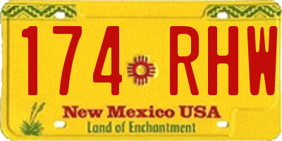 NM license plate 174RHW