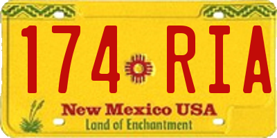 NM license plate 174RIA