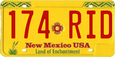 NM license plate 174RID