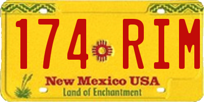 NM license plate 174RIM