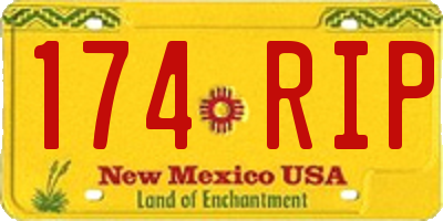 NM license plate 174RIP