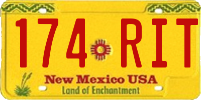 NM license plate 174RIT