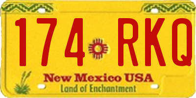 NM license plate 174RKQ