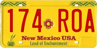 NM license plate 174ROA