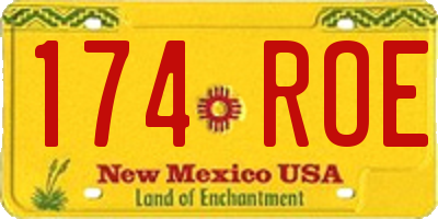 NM license plate 174ROE