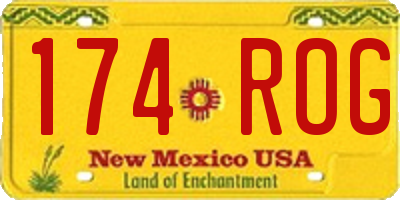 NM license plate 174ROG